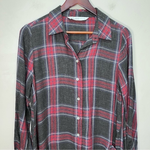 Zara Plaid Mini Shirt Dress with Pockets Size Small - Picture 6 of 13